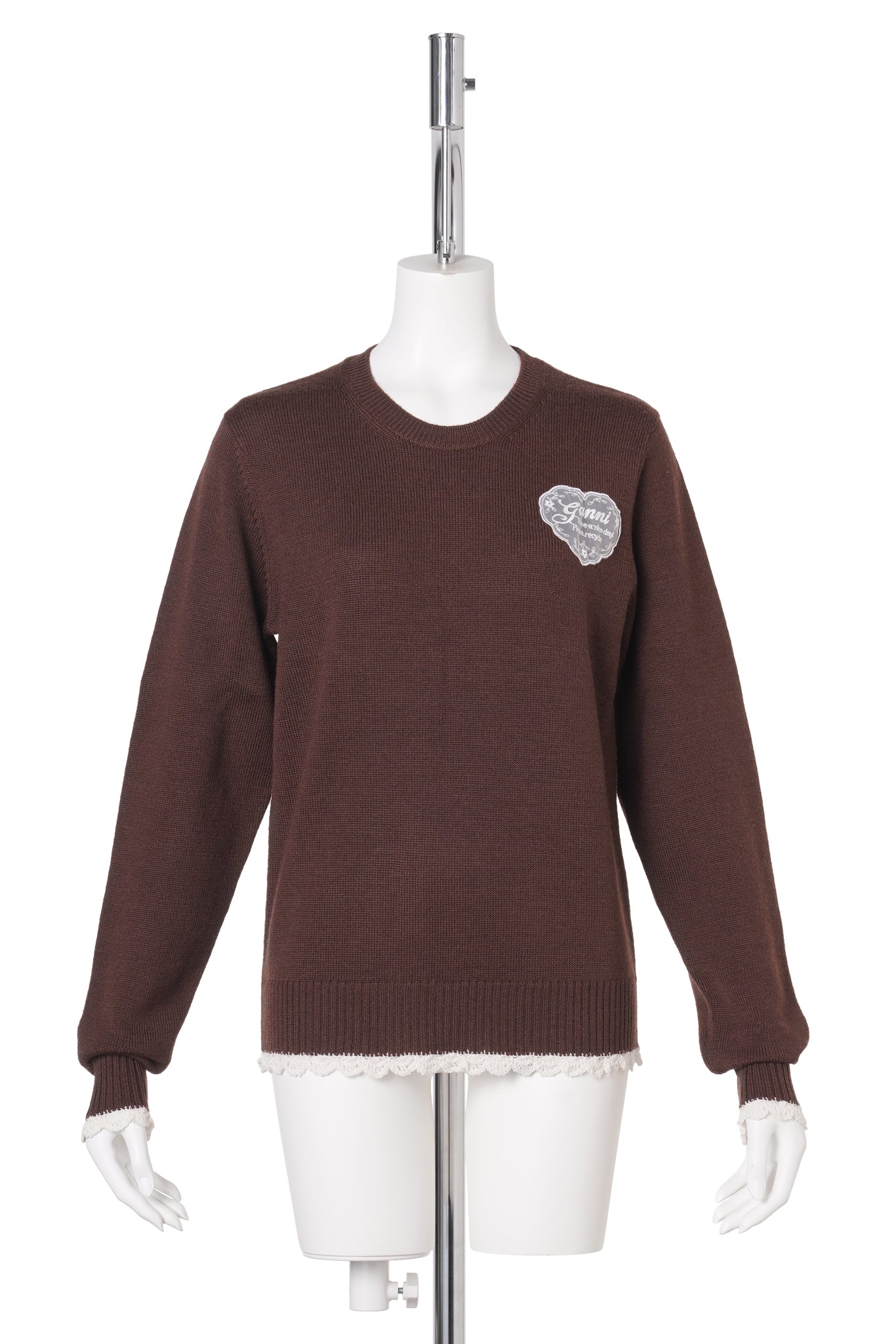 LACE WOOL CREWNECK / CHICORYCOF