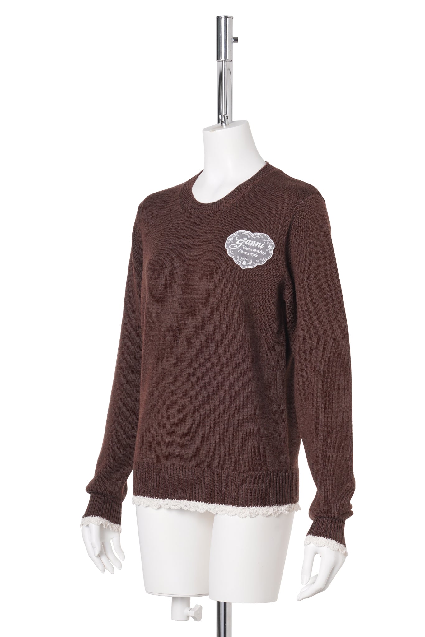 LACE WOOL CREWNECK / CHICORYCOF