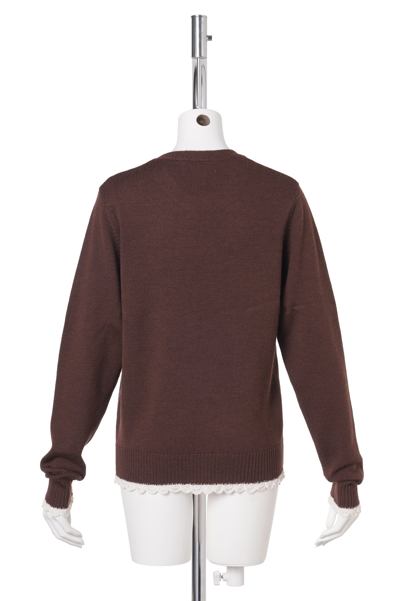 LACE WOOL CREWNECK / CHICORYCOF