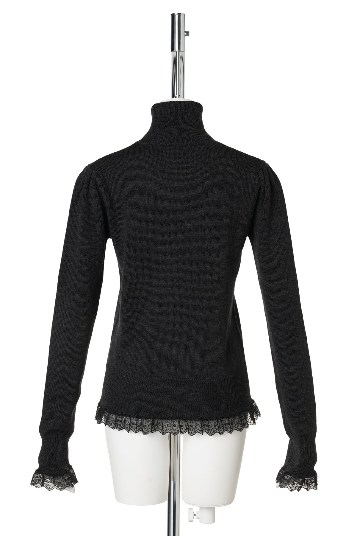 MERINO TURTLENECK W LACE DETAILS / PHANTOM