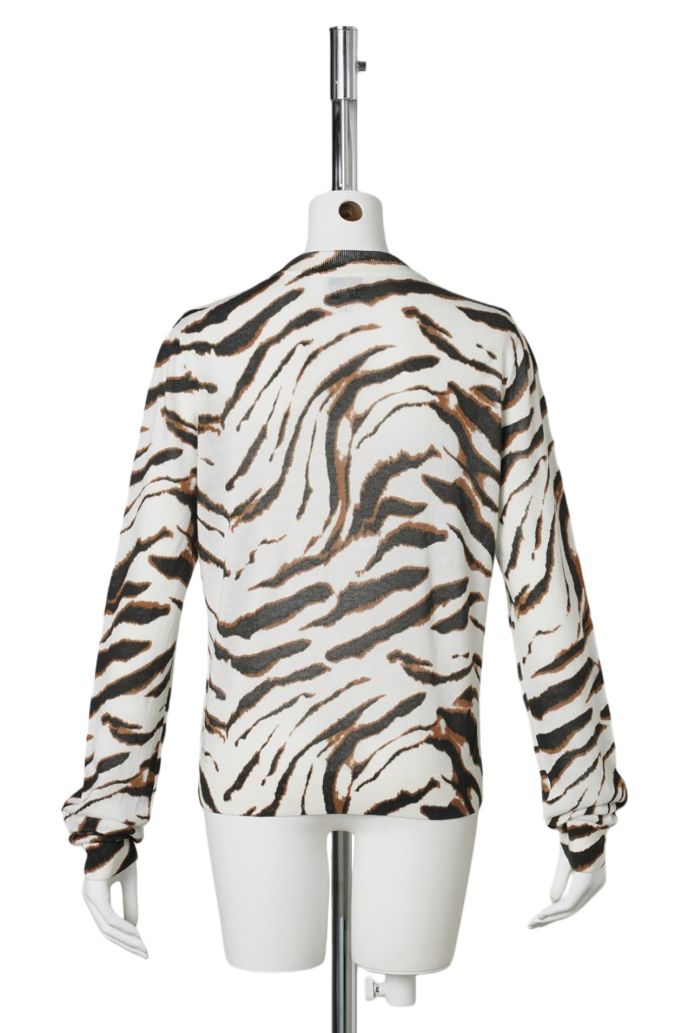 SHEER PRINTED COTTON CARDIGAN / EGRET