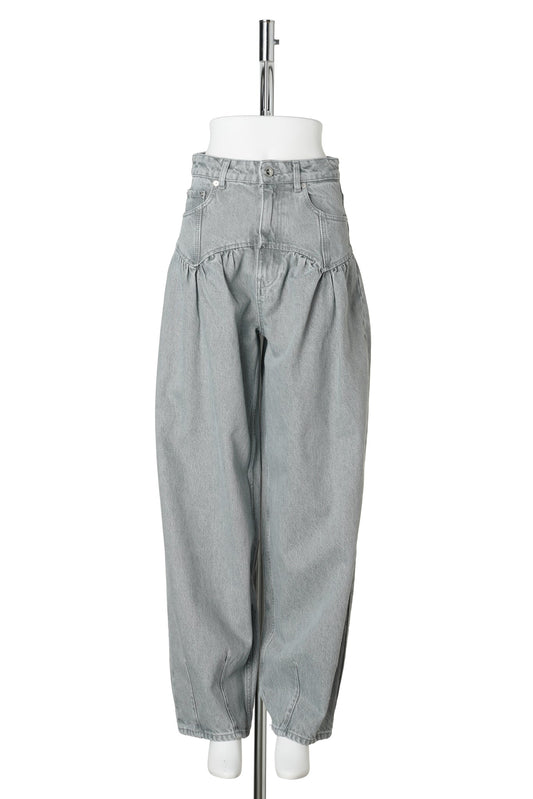 RIGID DENIM CORSET JEANS / LIGHTGREYS