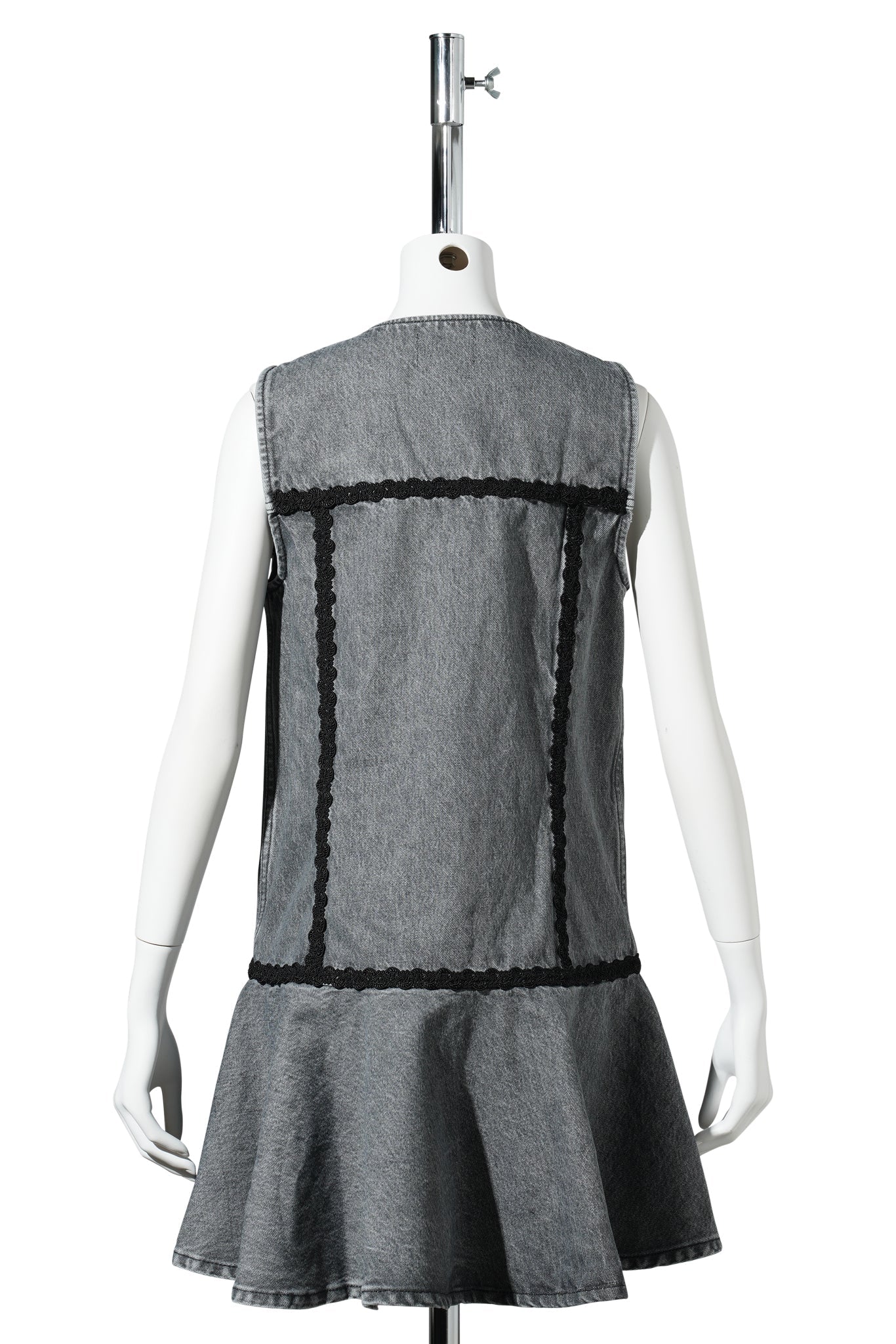 RIGID DENIM MINI DRESS / SLATEGREY