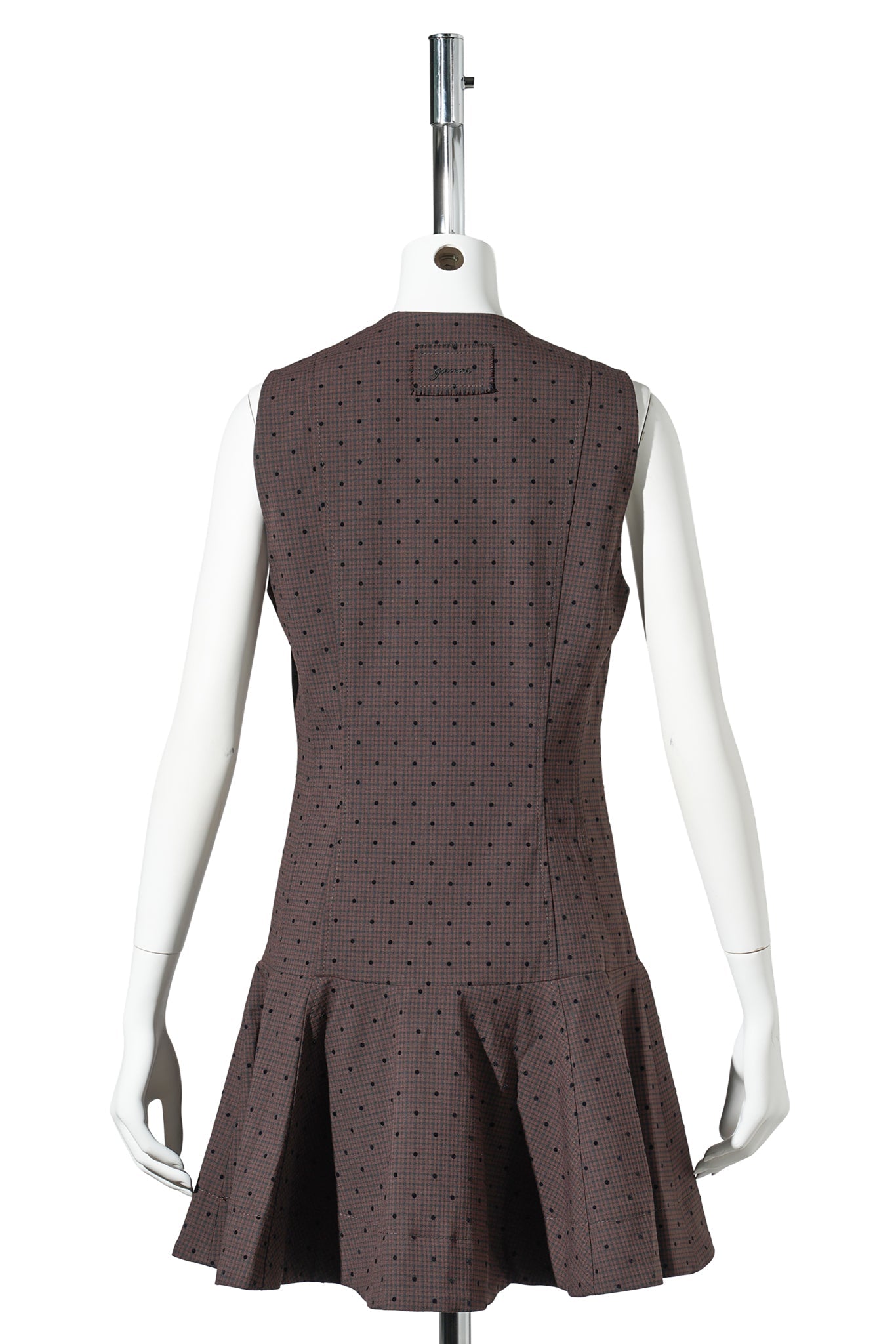 FLOCK CHECK SUITING MINI DRESS / CHICORY COFFEE