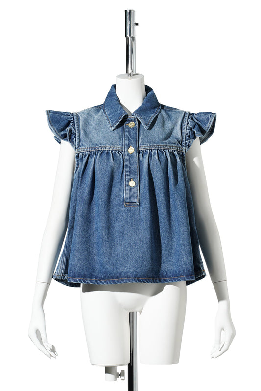 LIGHT WEIGHT DENIM TOP / TINTWASH