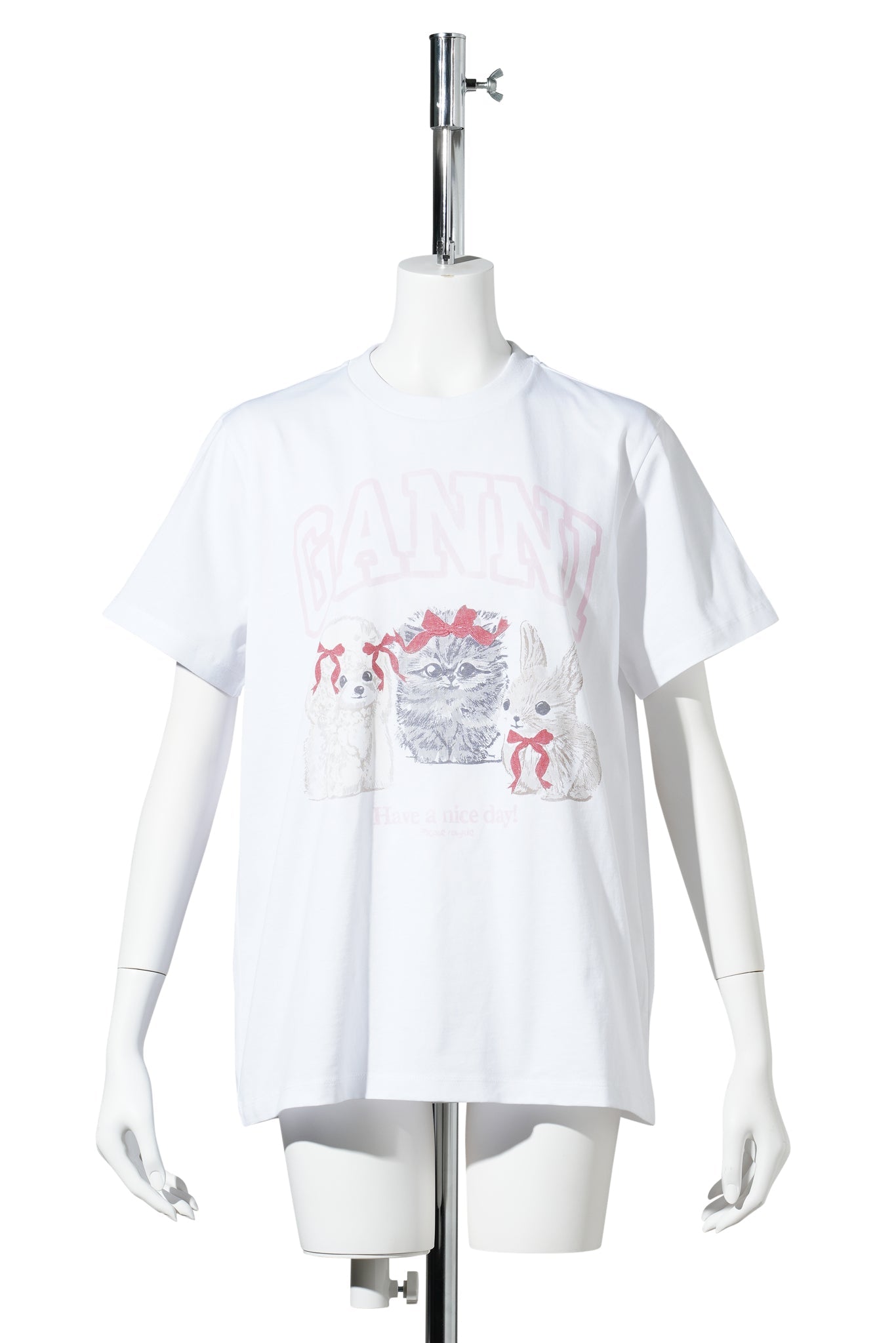 BASIC COTTON JERSEY CUTE ANIMALS / BRIGHT WHITE