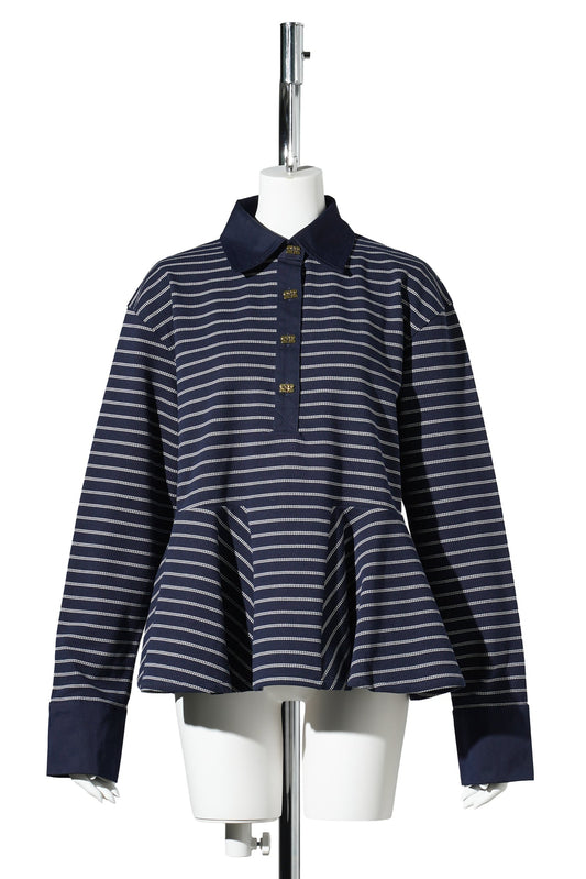 SINGLE PIQUE PEPLUM POLO / SKYCAPTAIN