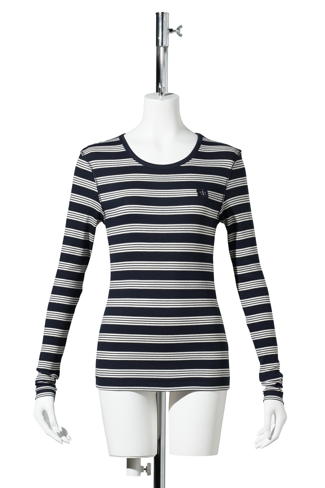 SOFT COTTON STRIPE RIB LONGSLEEVE / SKY CAPTAIN