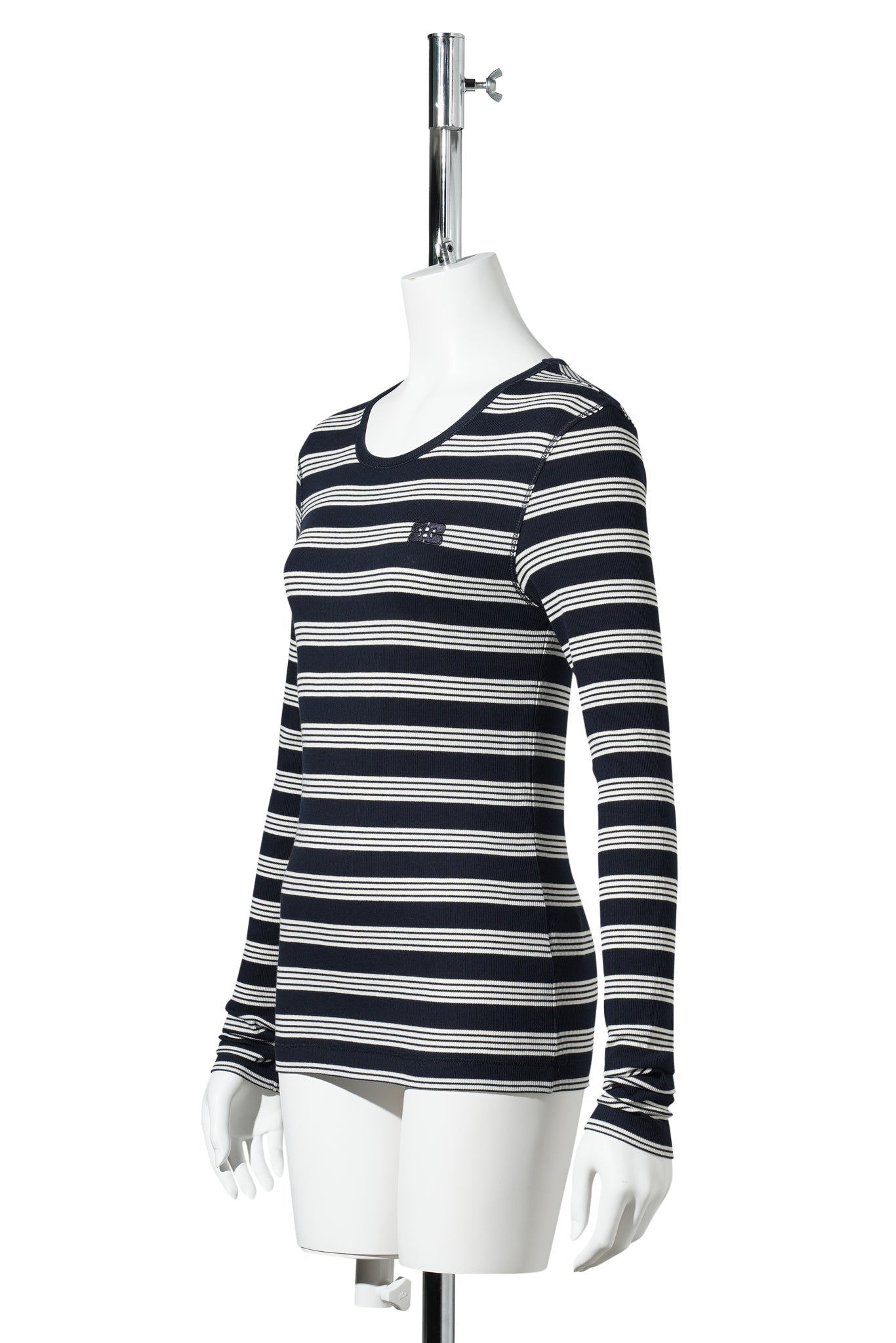 SOFT COTTON STRIPE RIB LONGSLEEVE / SKY CAPTAIN