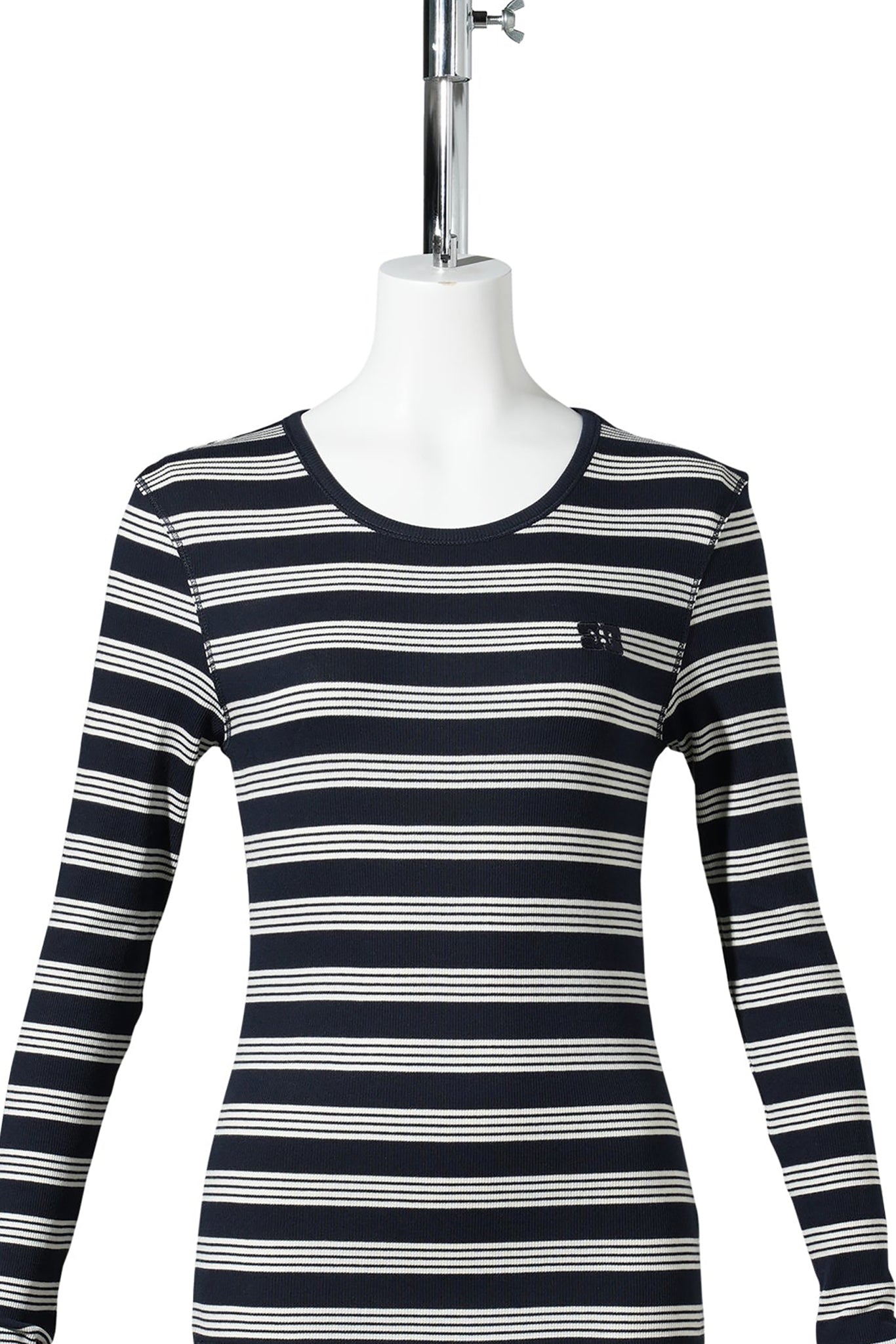 SOFT COTTON STRIPE RIB LONGSLEEVE / SKY CAPTAIN