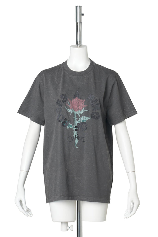 FUTURE HEAVY JERSEY EMBROIDERY T-SHIRT / PHANTOM