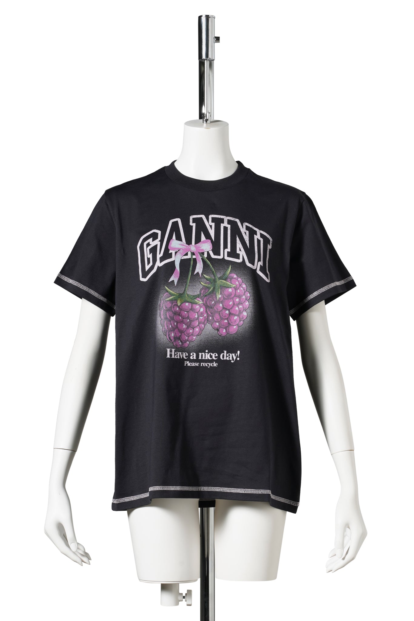 BASIC COTTON JERSEY RASPBERRY PRINT / PHANTOM