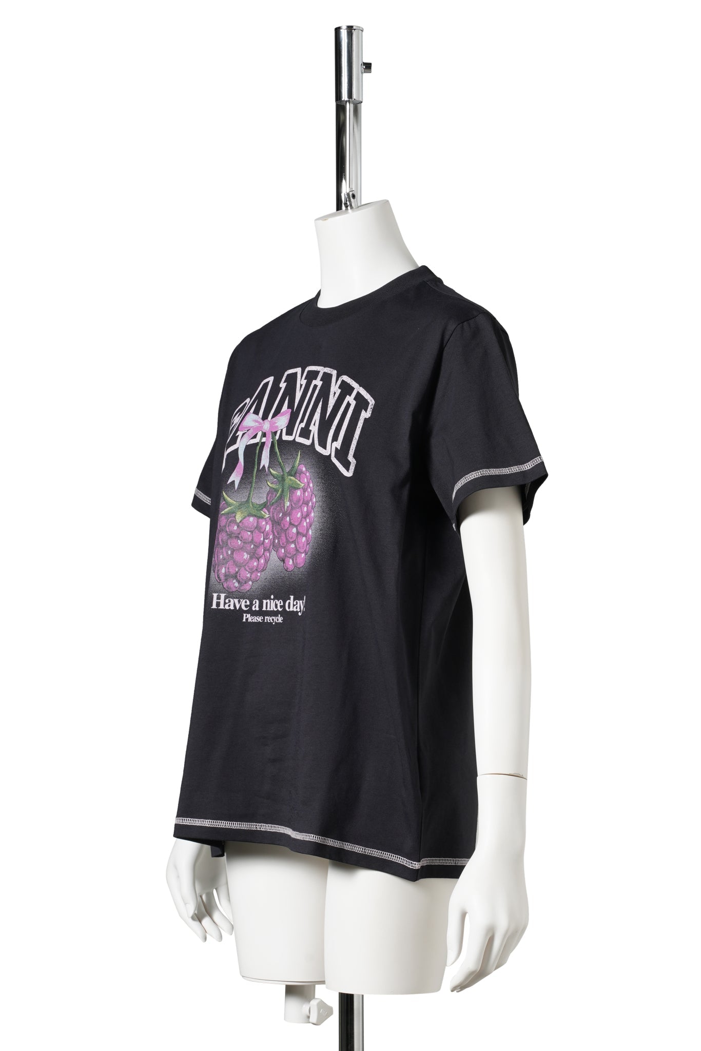 BASIC COTTON JERSEY RASPBERRY PRINT / PHANTOM