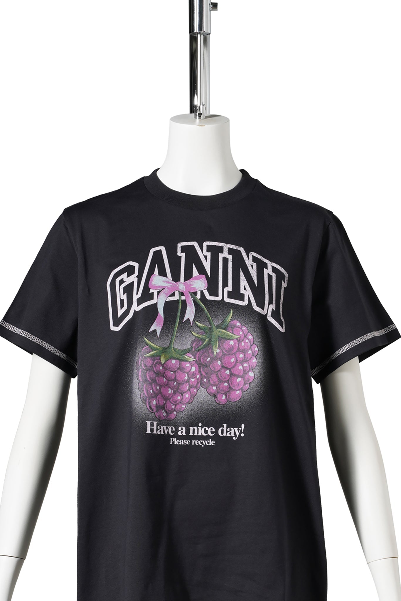 BASIC COTTON JERSEY RASPBERRY PRINT / PHANTOM