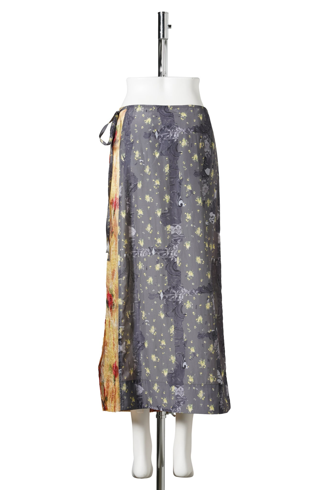 SHIBRORI ORGANZA-FLUID TAFFETA WRAP SKIRT / AURORA