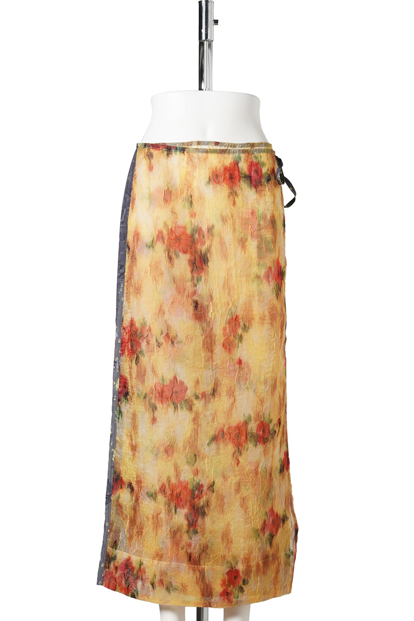 SHIBRORI ORGANZA-FLUID TAFFETA WRAP SKIRT / AURORA