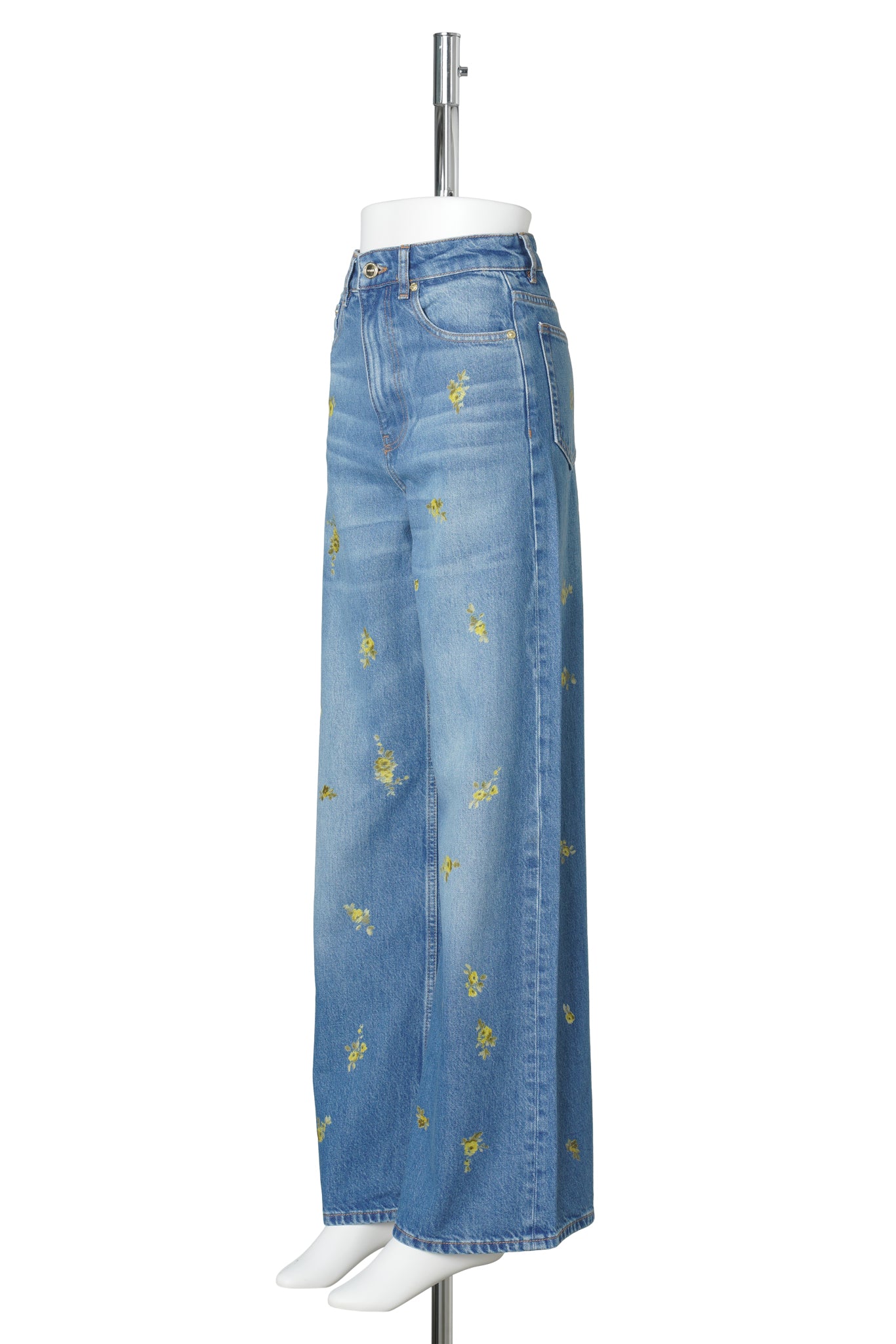 PRINTED FLOWER DENIM LARI JEANS / LIGHTBLUEV