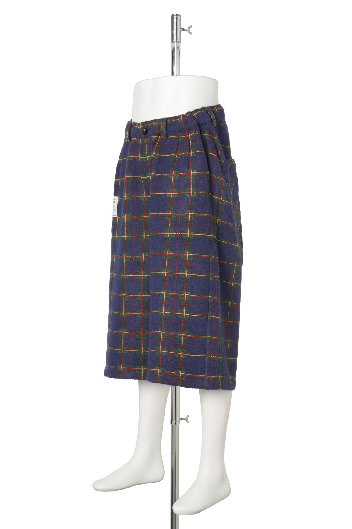 BRUSHED CHECK CROPPED PANTS / 705:NAVY