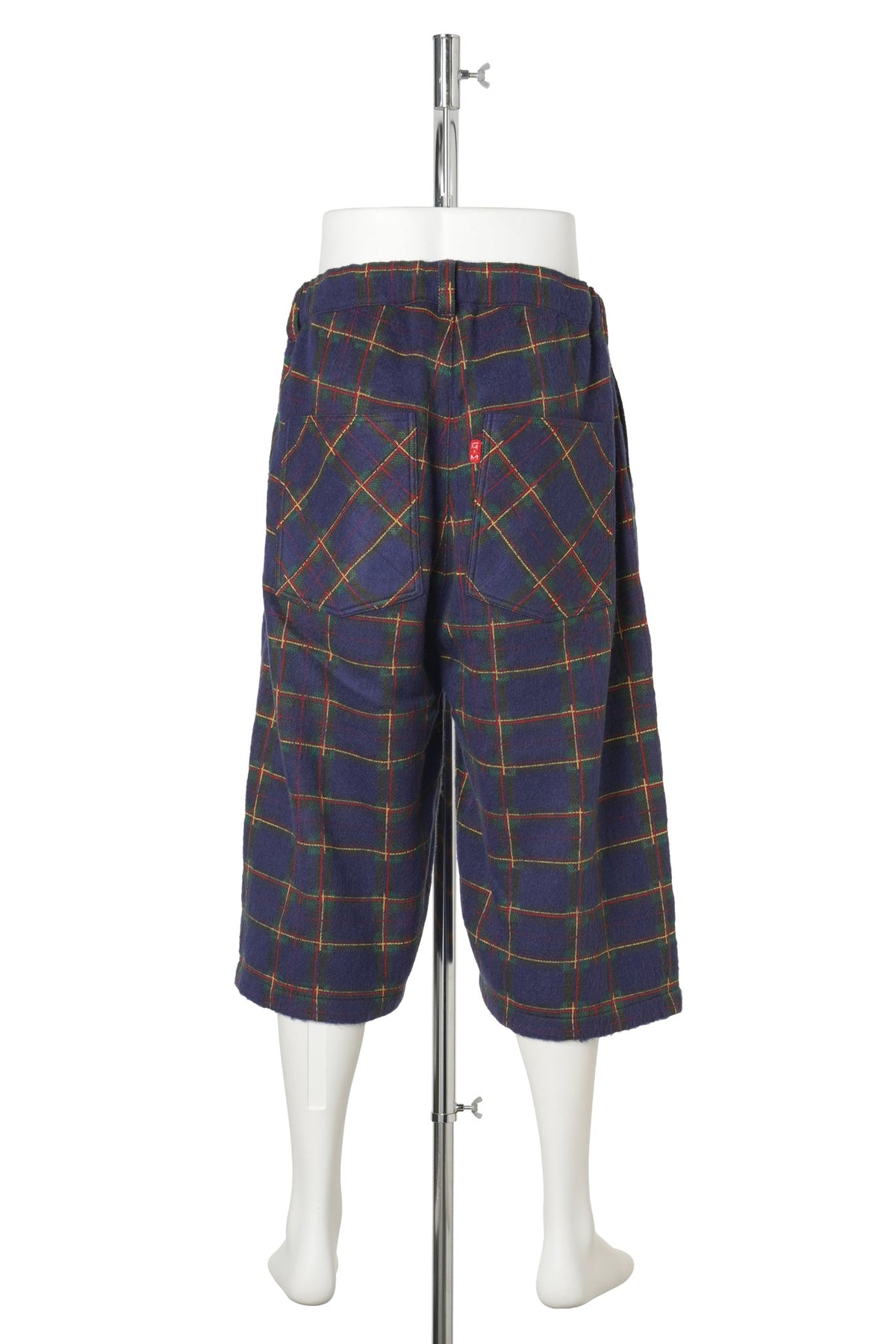BRUSHED CHECK CROPPED PANTS / 705:NAVY