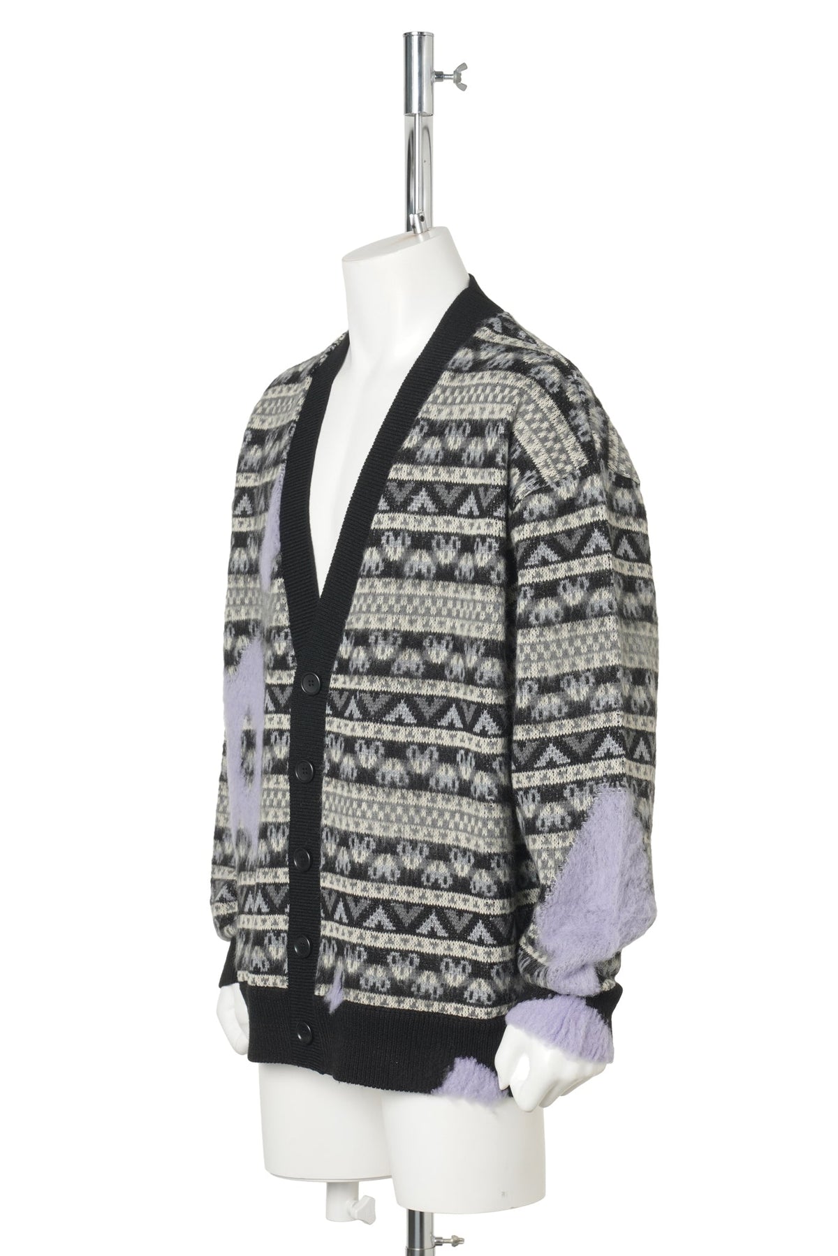 EVAPORATED FAIR ISLE CARDIGAN / 005:BLACK