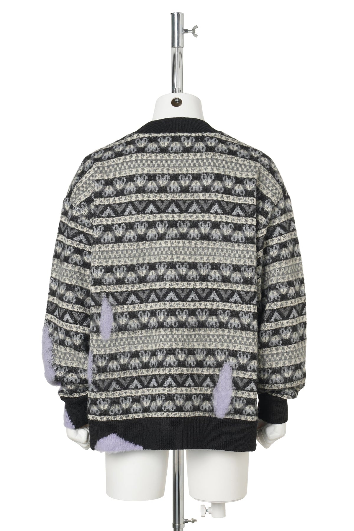 EVAPORATED FAIR ISLE CARDIGAN / 005:BLACK