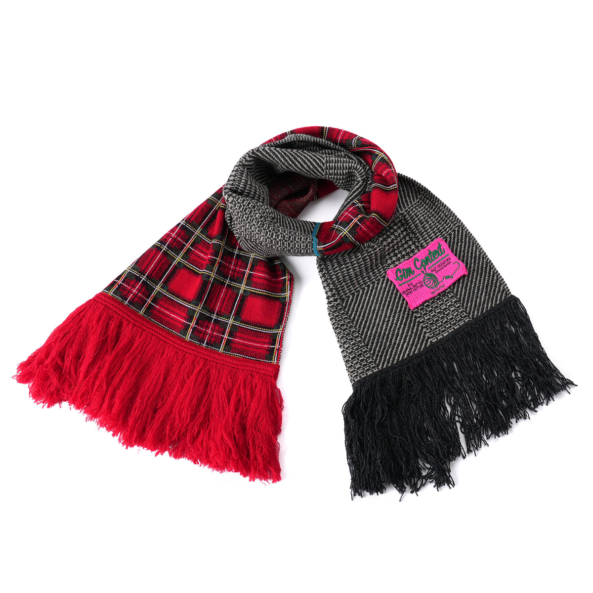 CHECK&CHECK COMBINATION SCARF / 911:MIX