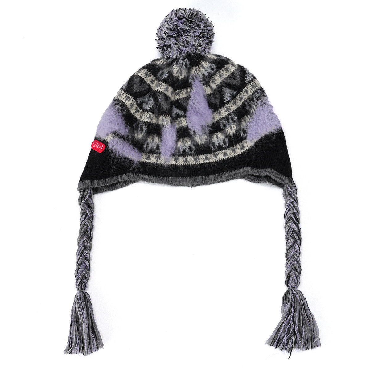 EVAPORATED FAIR ISLE KNIT CAP / 005:BLACK