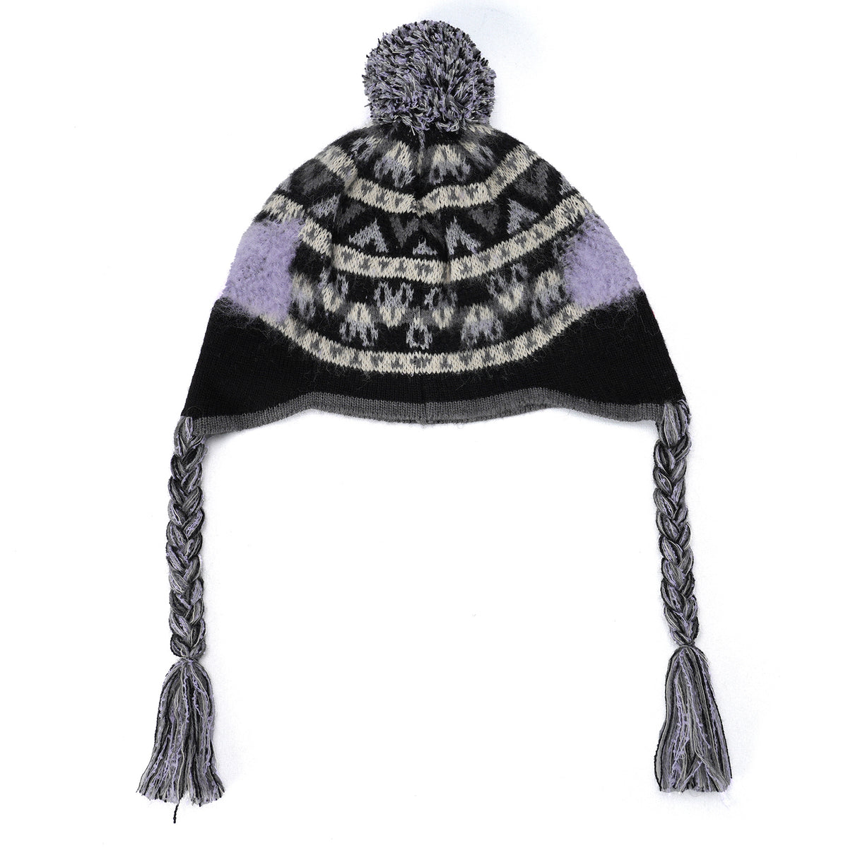 EVAPORATED FAIR ISLE KNIT CAP / 005:BLACK