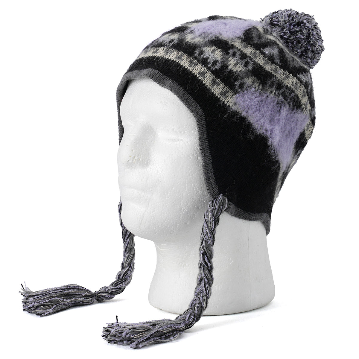 EVAPORATED FAIR ISLE KNIT CAP / 005:BLACK