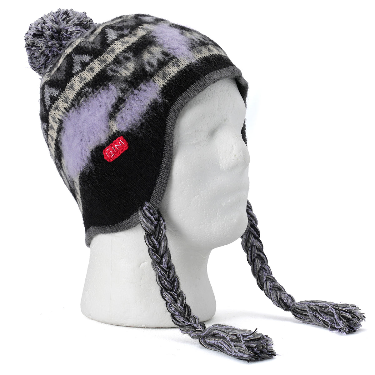 EVAPORATED FAIR ISLE KNIT CAP / 005:BLACK