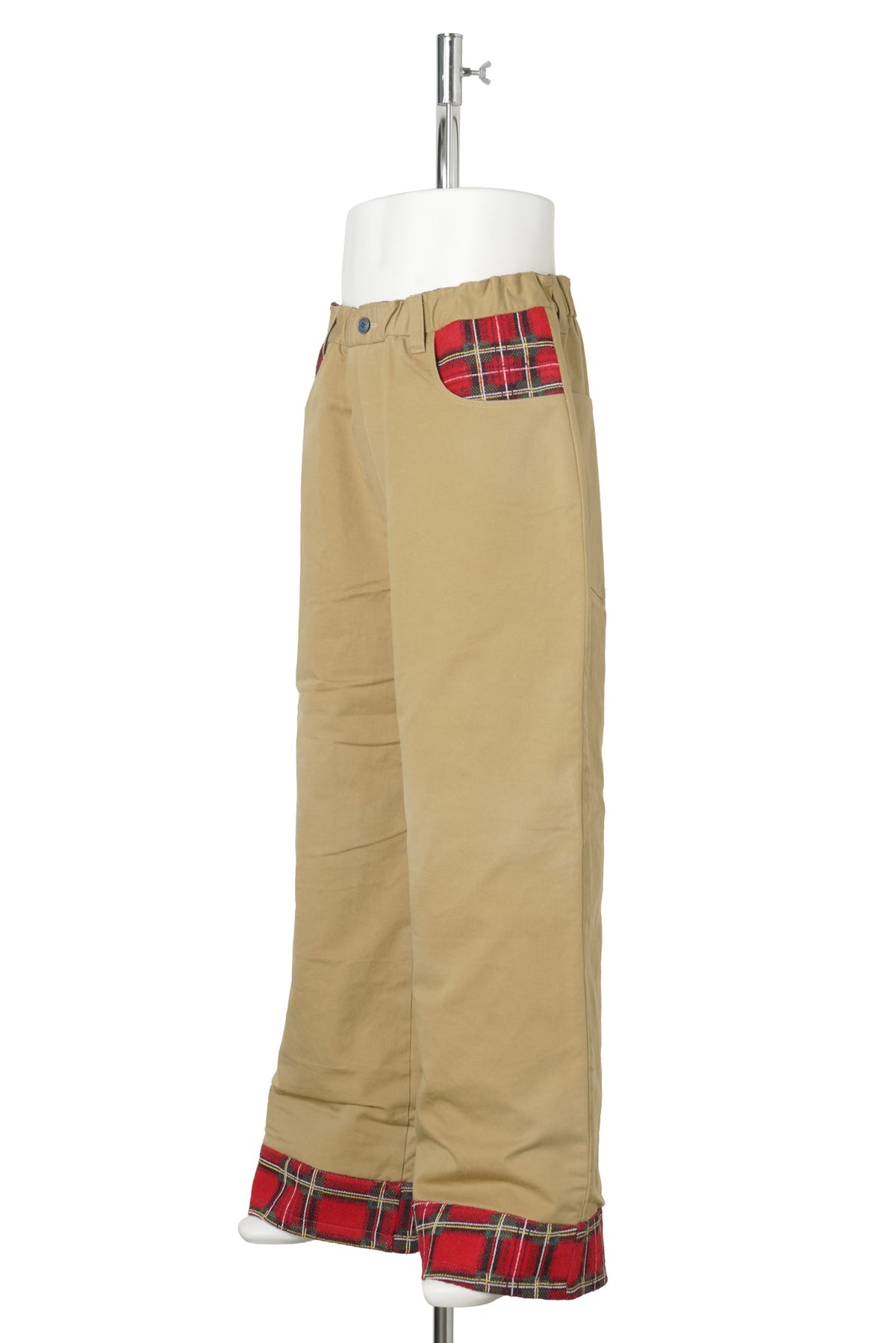 REVERSIBLE PEEKING KNIT WIDE CHINO PANTS / 303:BEIGE