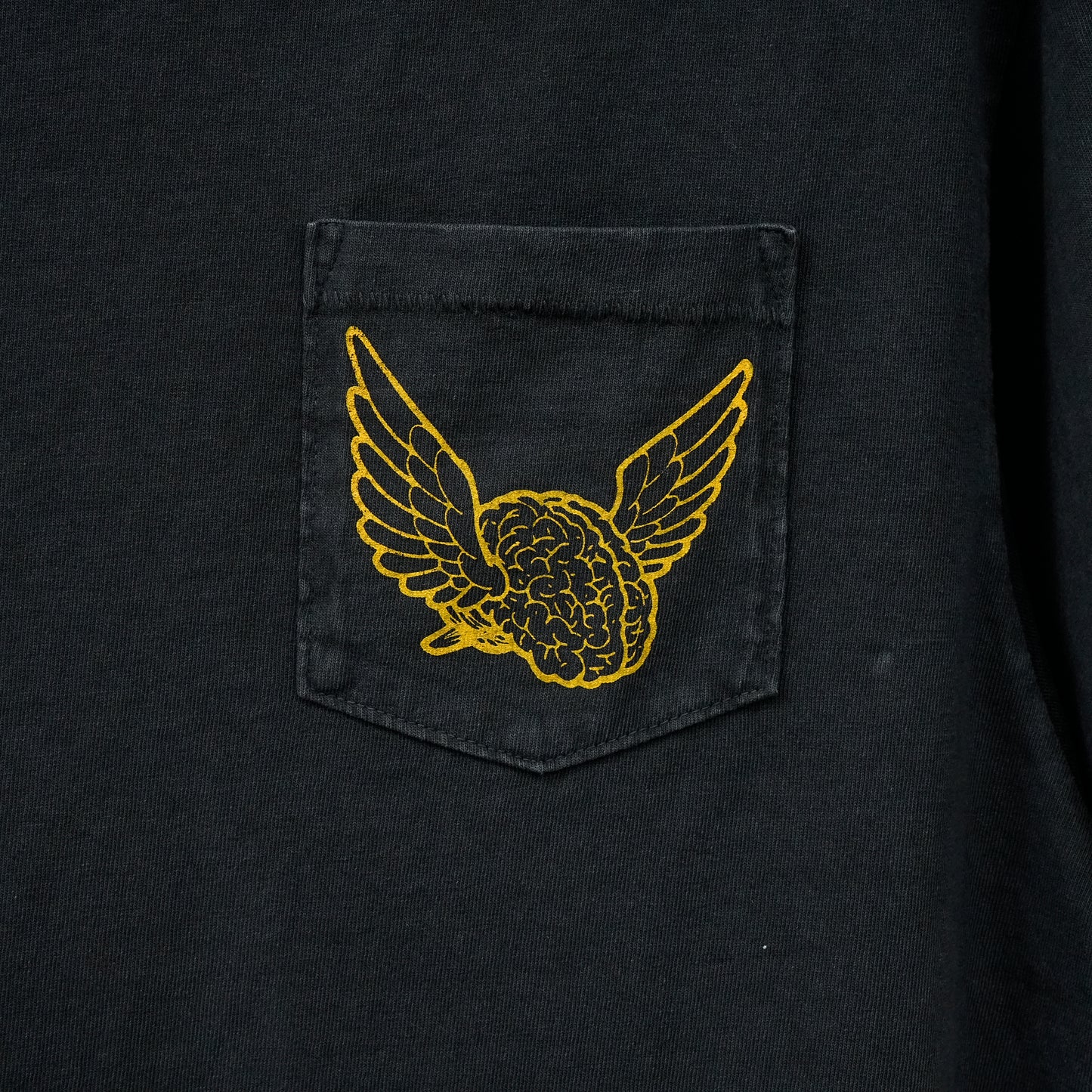 FLYING BRAIN POCKET TEE / VINTAGE BLACK