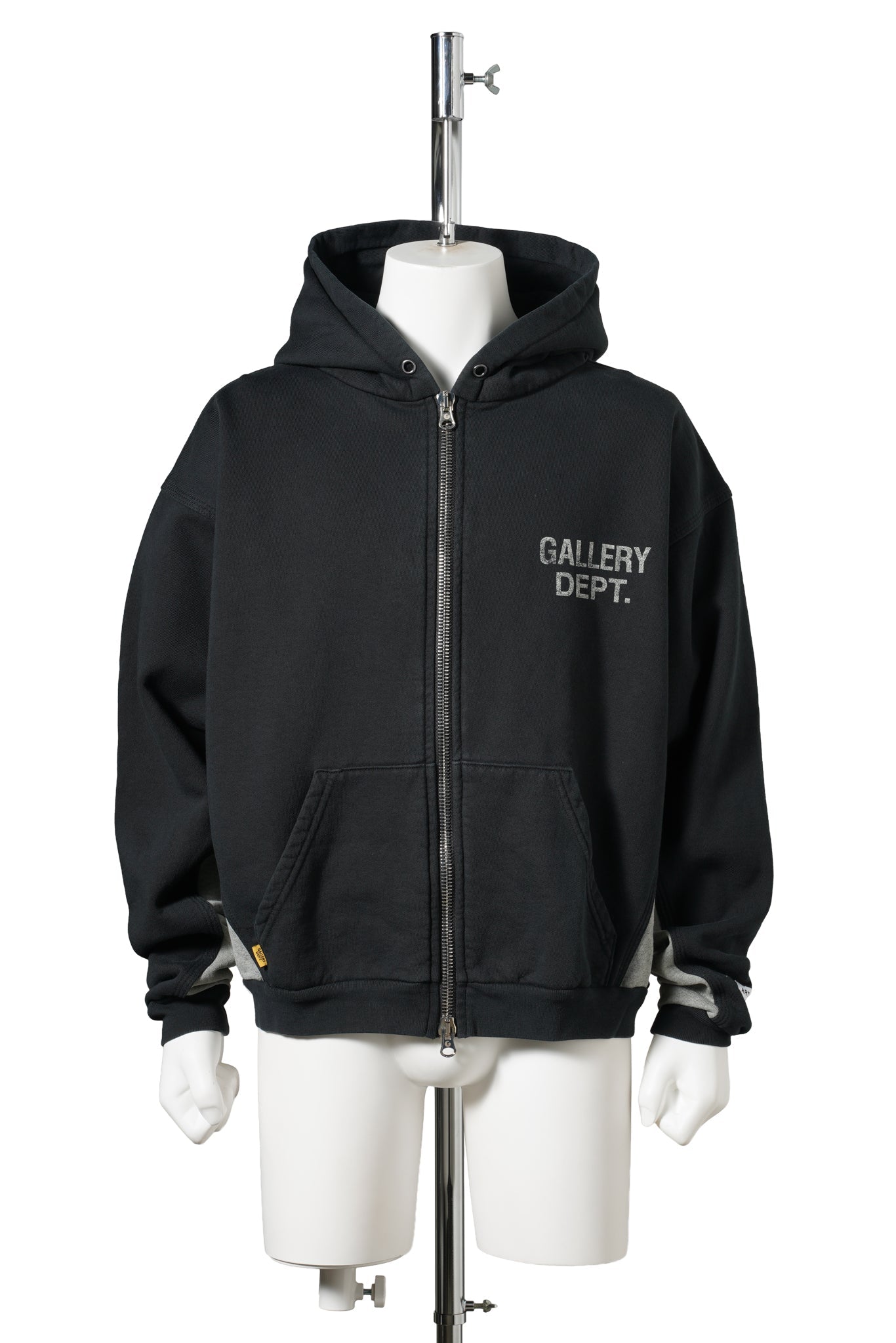 CONTRAST PANEL SWEATSHIRT / WASHED BLACK/HEATHER GREY