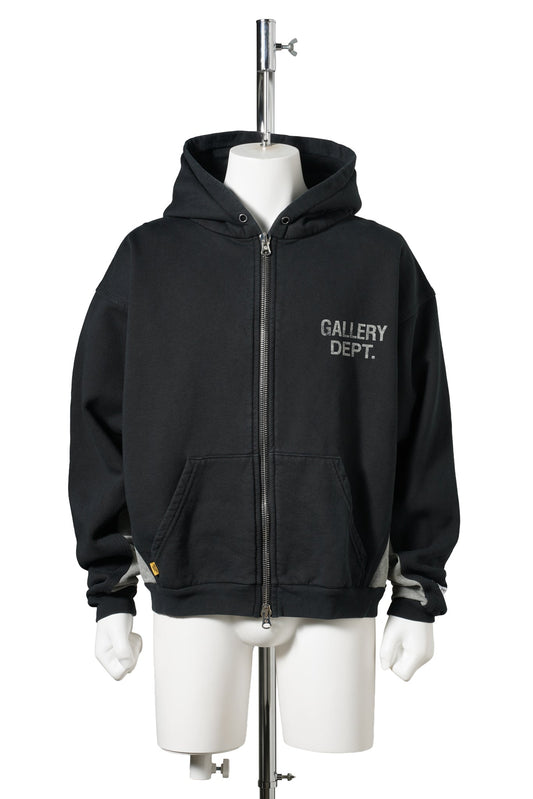 CONTRAST PANEL SWEATSHIRT / WASHED BLACK/HEATHER GREY