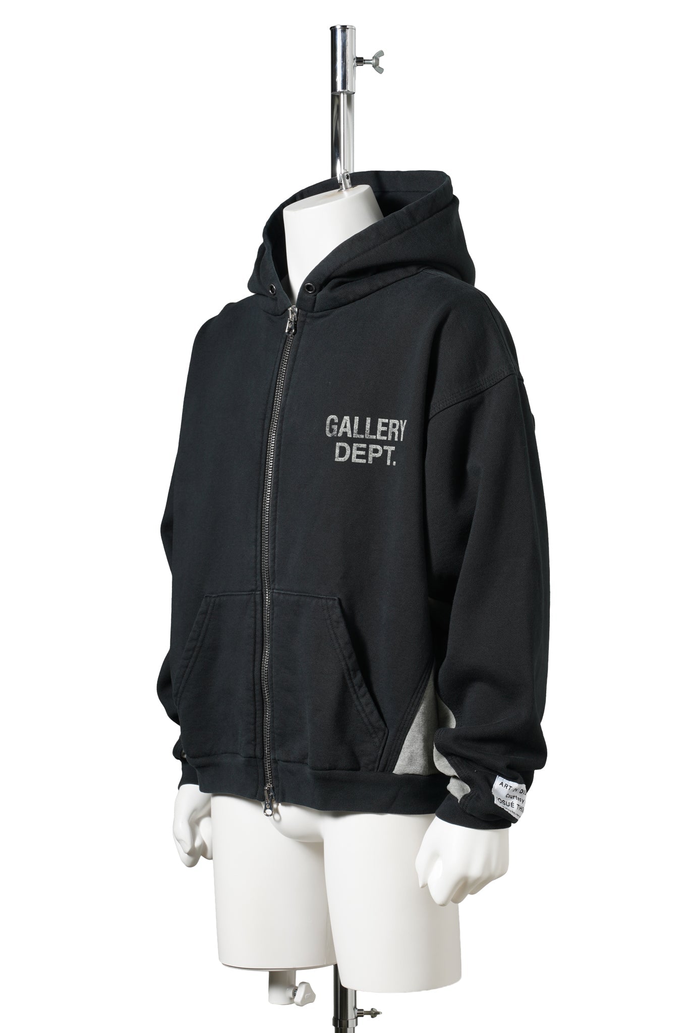 CONTRAST PANEL SWEATSHIRT / WASHED BLACK/HEATHER GREY