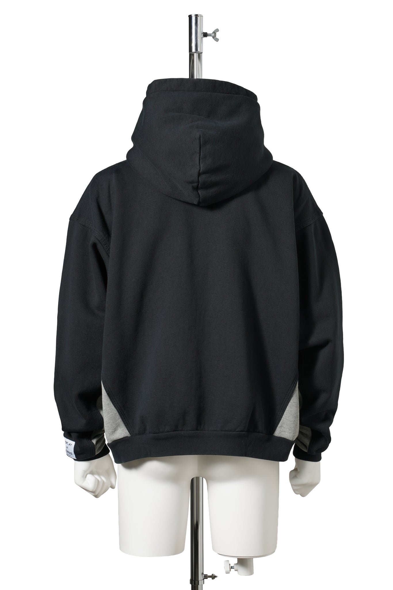 CONTRAST PANEL SWEATSHIRT / WASHED BLACK/HEATHER GREY