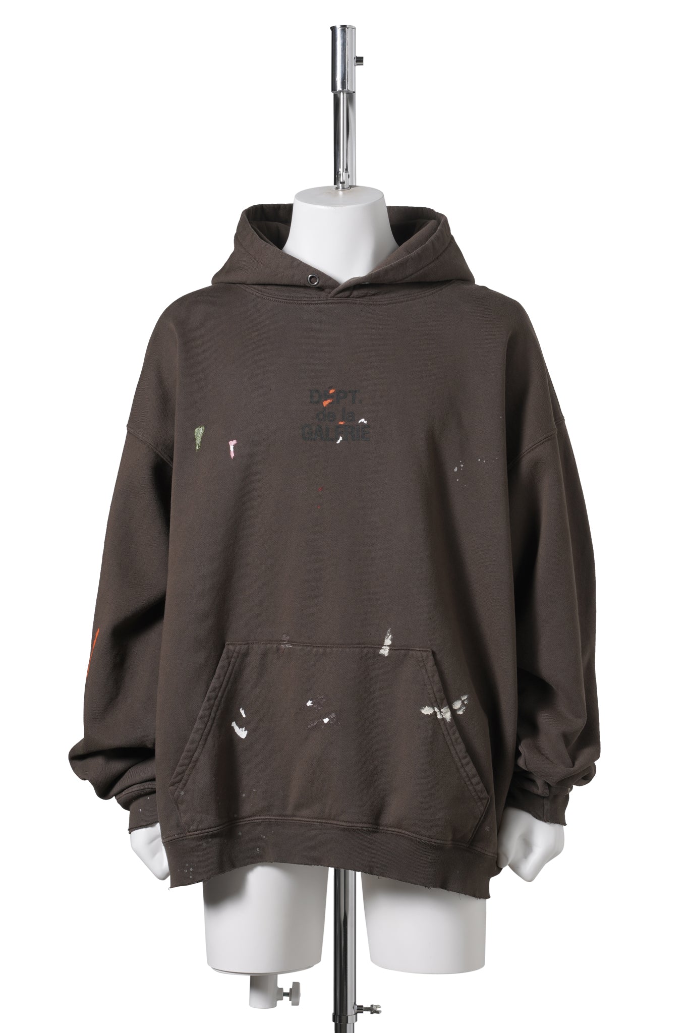 FRENCH LOGO PAINTED HOODIE / SEPIA