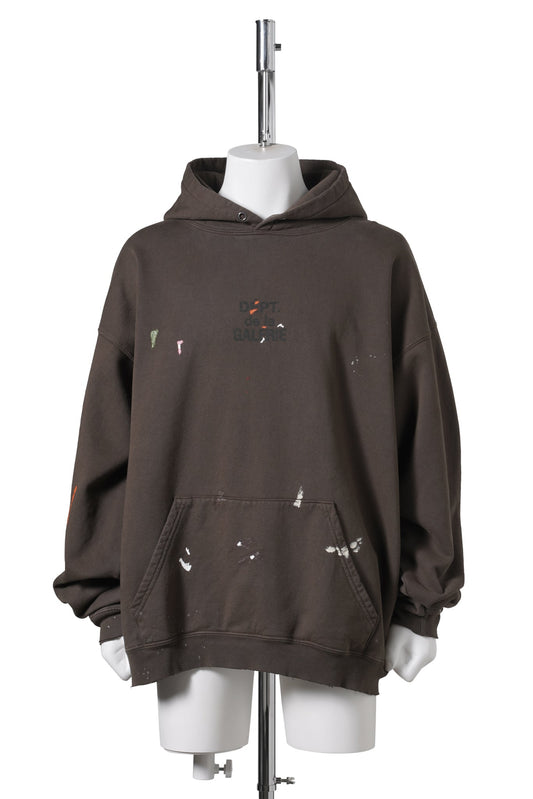 FRENCH LOGO PAINTED HOODIE / SEPIA