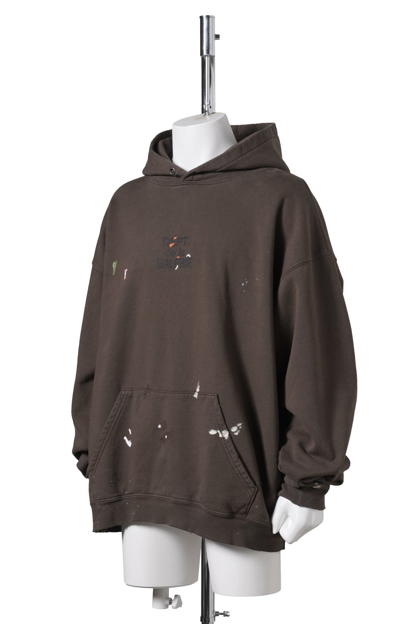 FRENCH LOGO PAINTED HOODIE / SEPIA