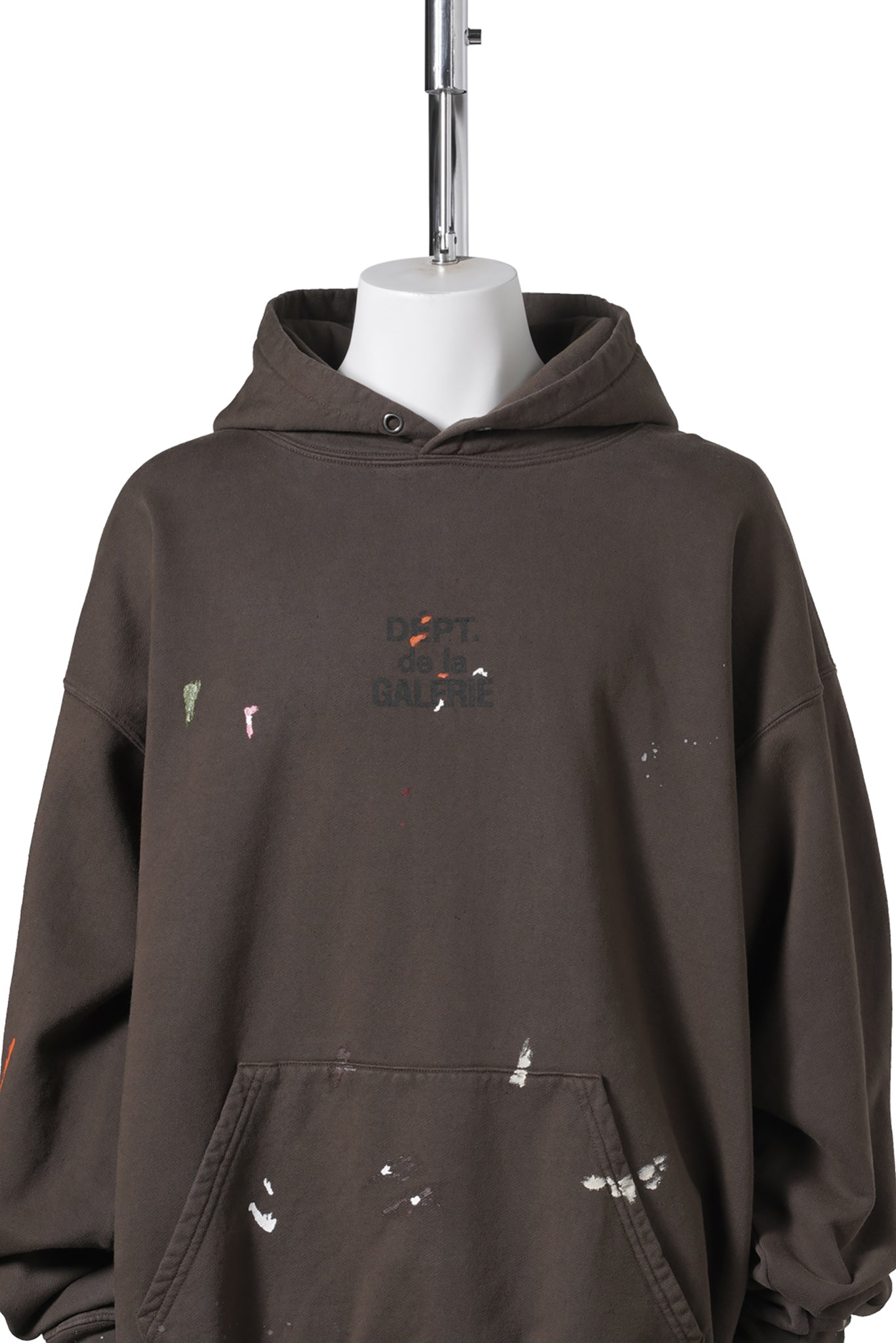 FRENCH LOGO PAINTED HOODIE / SEPIA