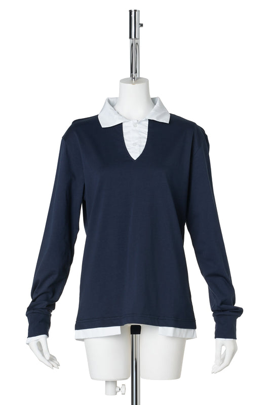 LUIS LS 2 LAYERS POLO / 63:NAVY-WHITE