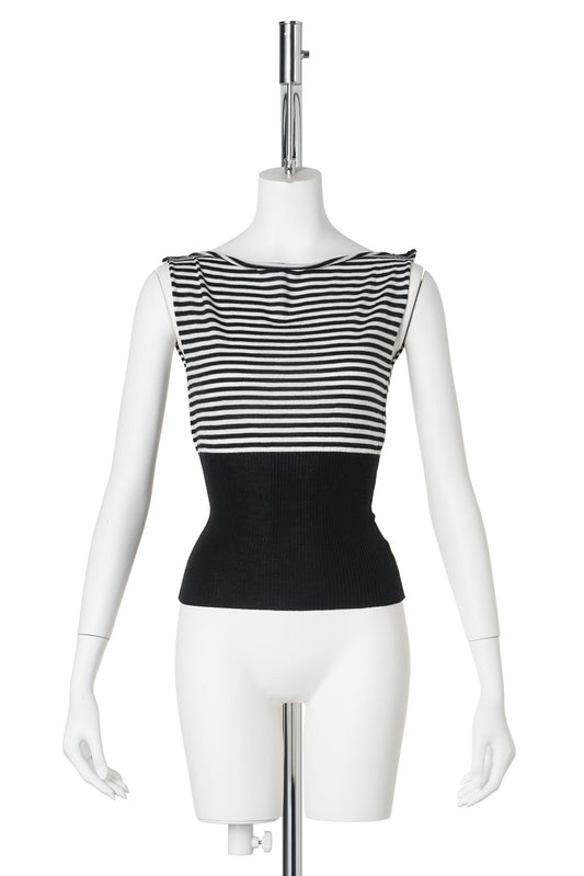 OTTO STRIPES TOP / 54:BLACK-WHITE
