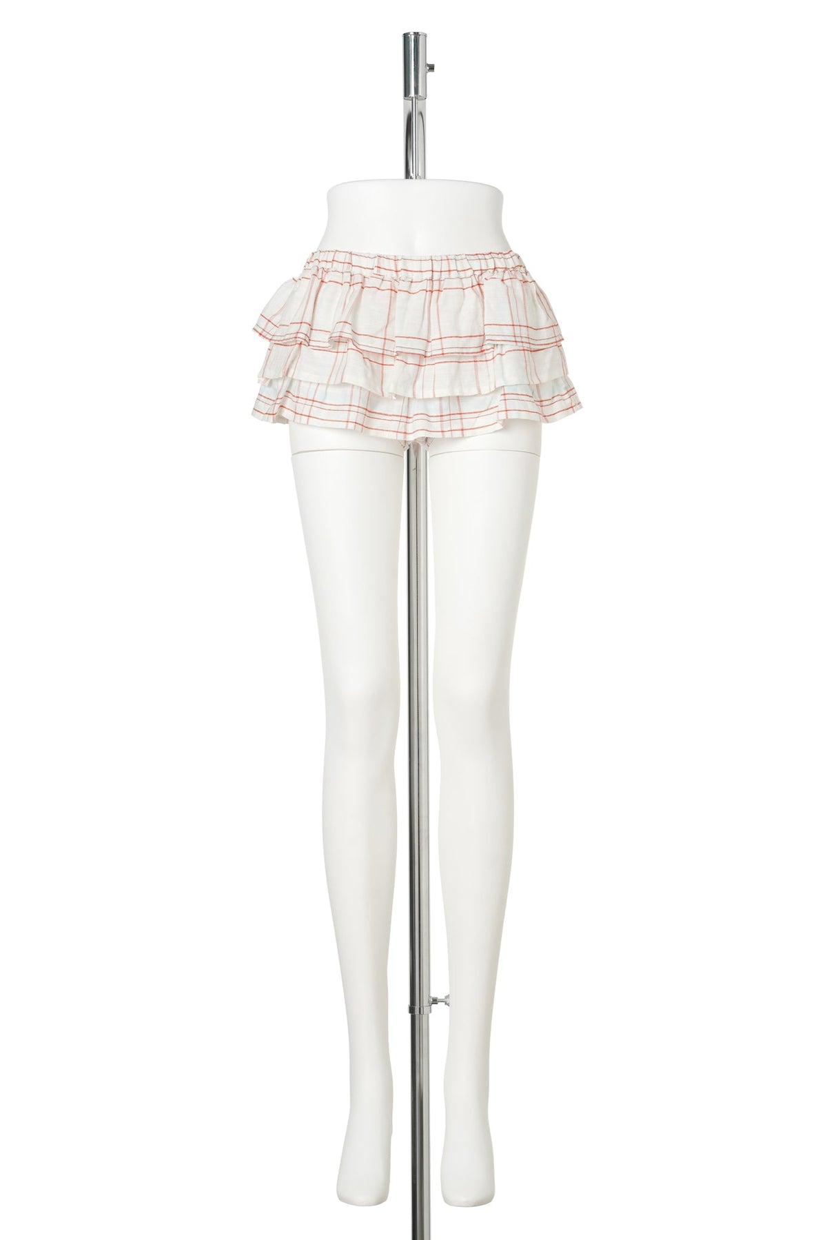 JARDIN CHECKS SHORTS / RED-WHITE