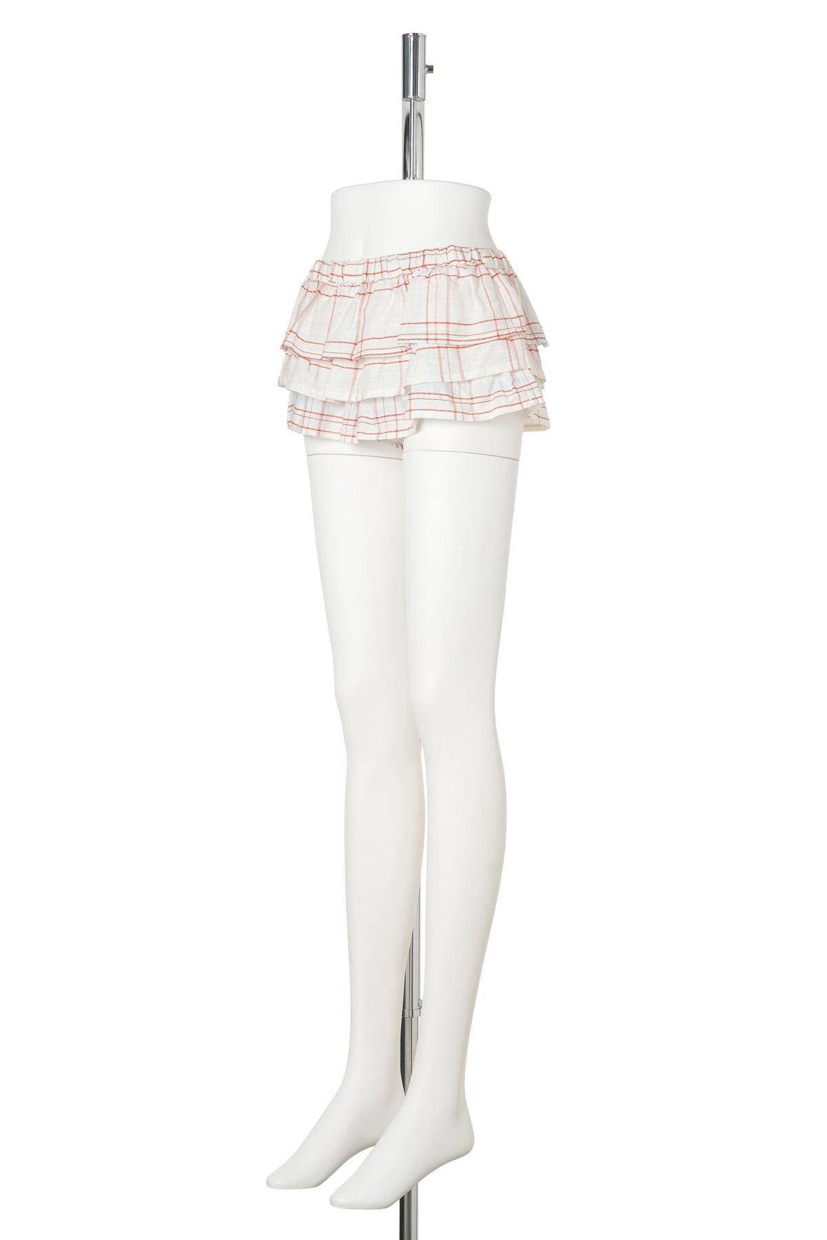 JARDIN CHECKS SHORTS / RED-WHITE