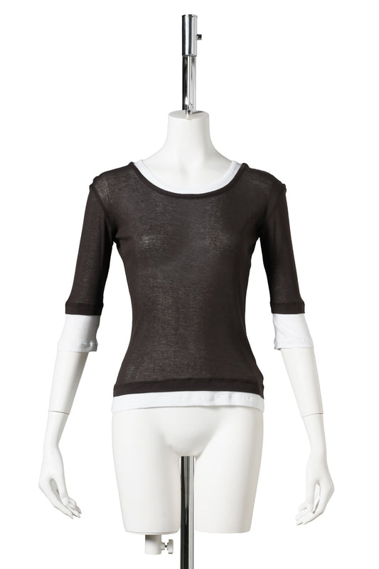 GEMMA TOP / 57:BROWN/WHITE