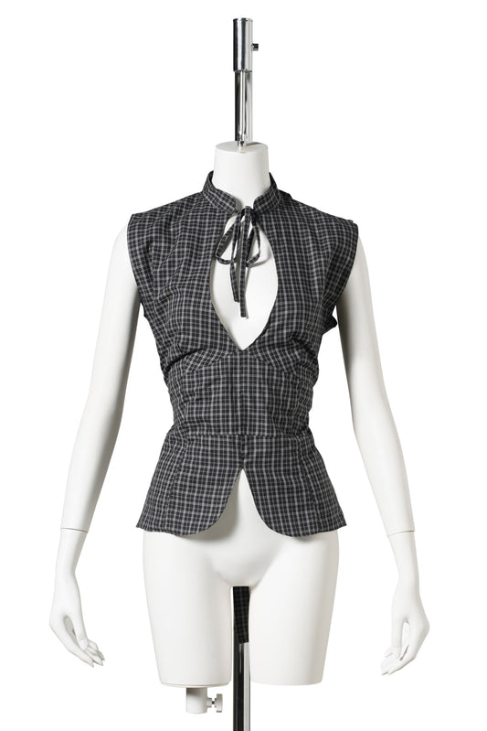 COCO TOP CHECKS / 01:BLACK