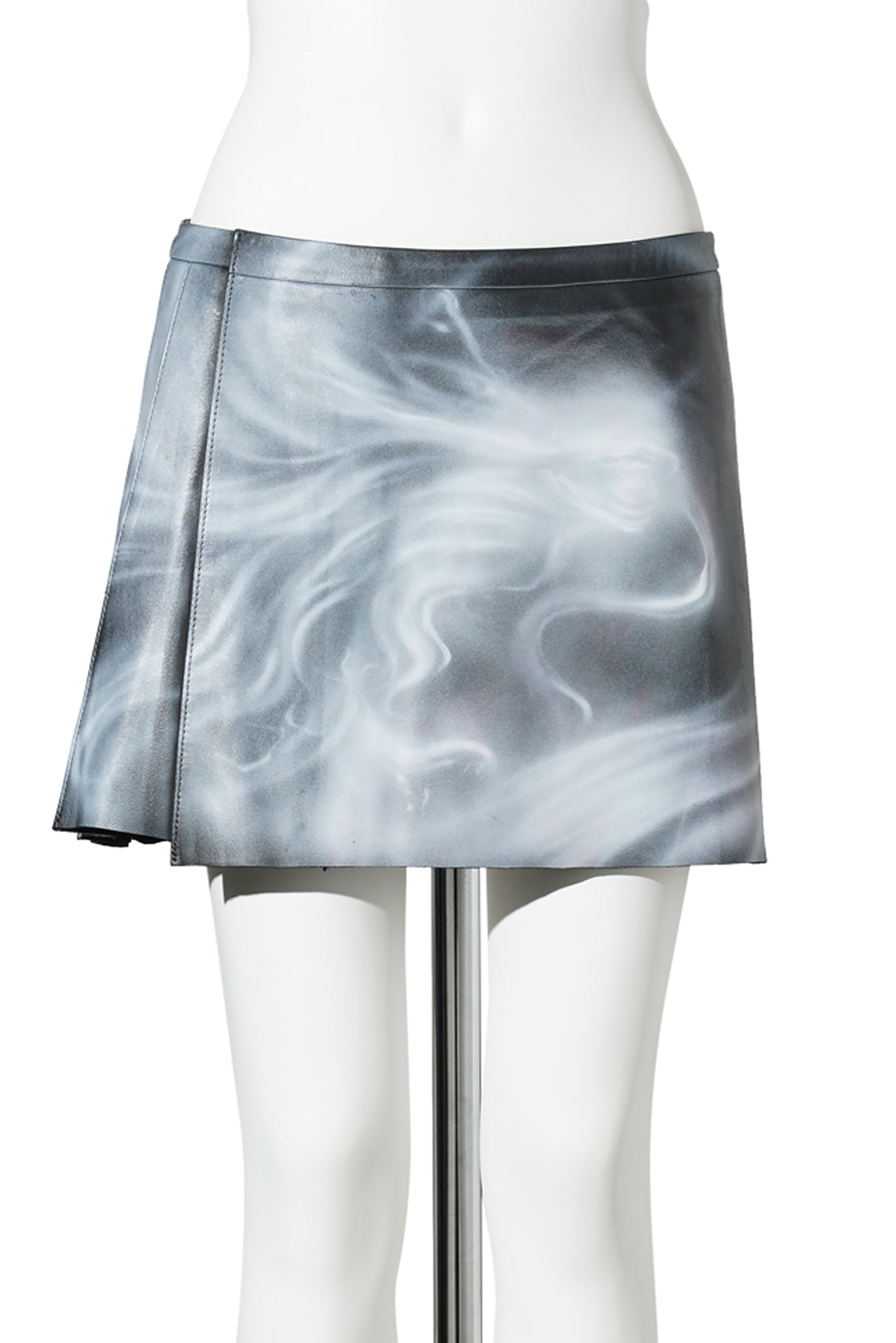AIRBRUSHED LEATHER SKIRT