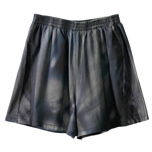 PANELLED JERSEY SHORTS / BLACK/TEAL