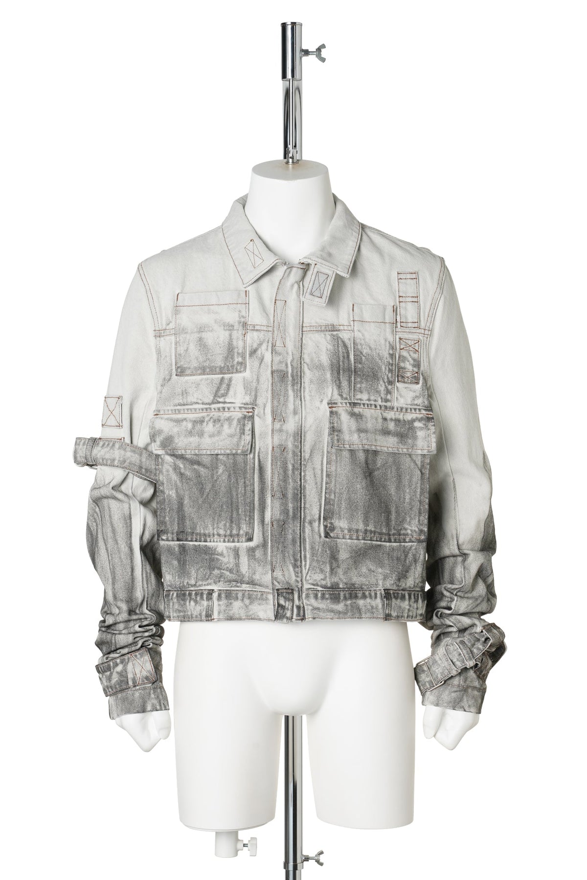 DENIM JACKET- MENS / OFF-WHITE/GREY