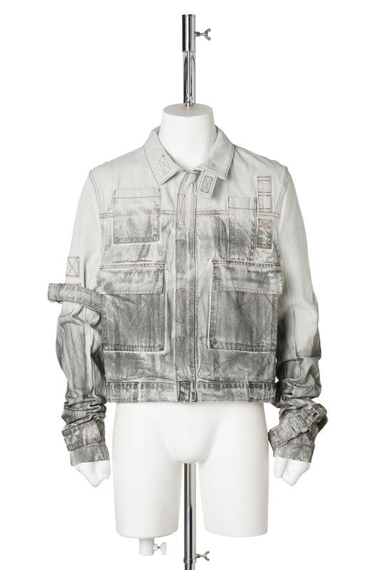 DENIM JACKET- MENS / OFF-WHITE/GREY